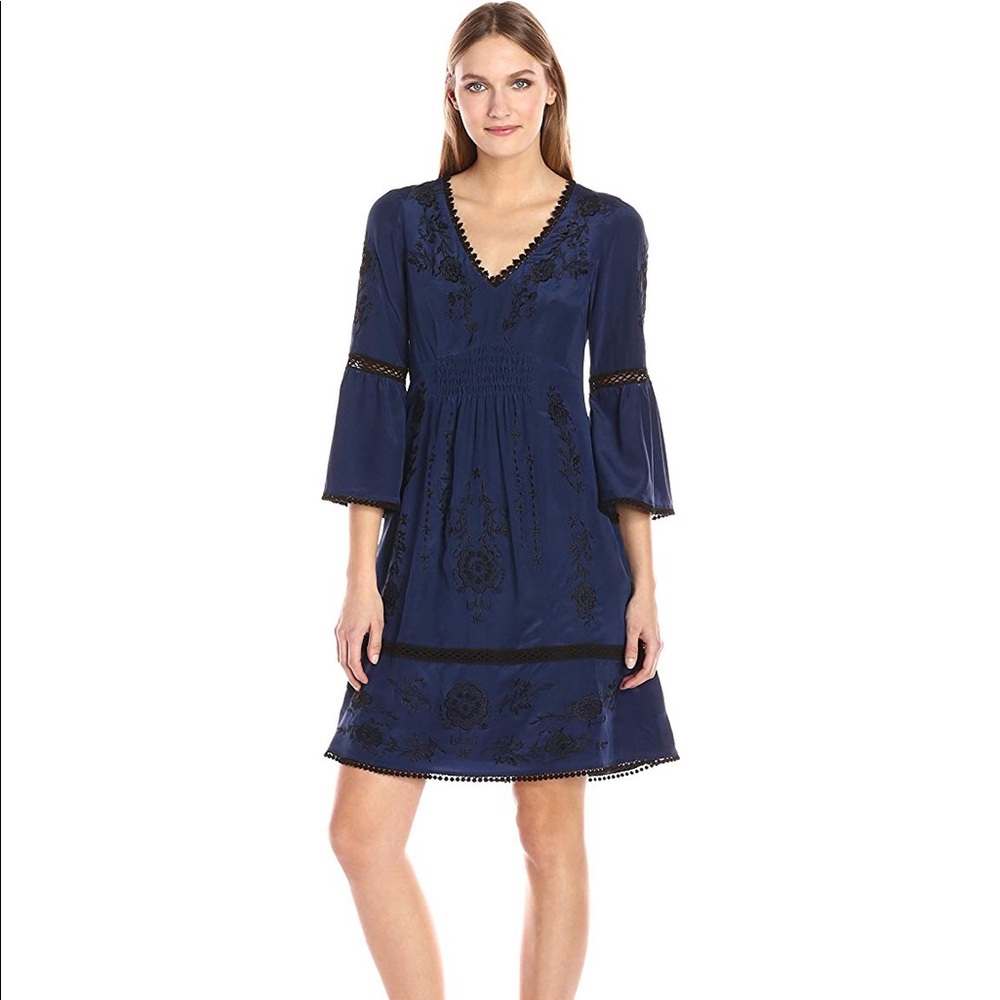 nanette lepore embroidered dress Vintage Nanette Lepore Velvet and Tulle Dress